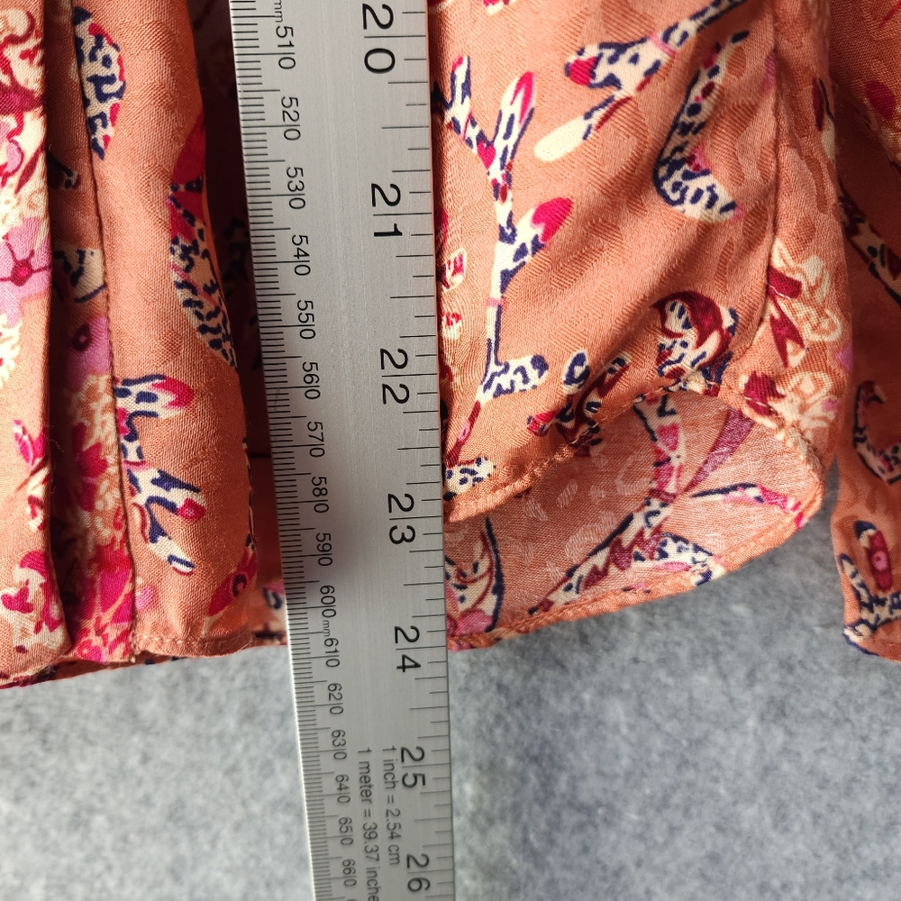 Isabel Marant Etoile Benson Long Sleeve Floral Top in Papaya - Picture 13 of 14
